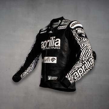 Aleix Espargaro Black And White Motorcycle Jacket WT 2022
