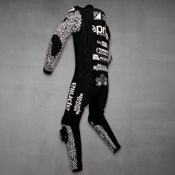 Aleix Espargaro Black Biker Suit Aprilia Winter Test 2022 