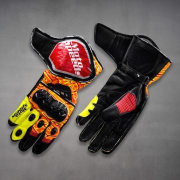 Alex Rins Orange Motorcycle Gloves 2018