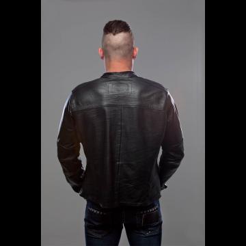 Black Leather Shirt Jacket Men