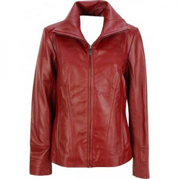 Red Leather Jacket Women's Outfit