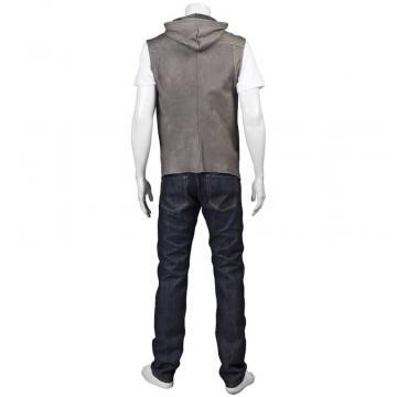 Fashion Leather Vest with Hood