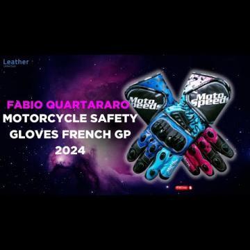 Fabio Quartararo Motorcycle Safety Gloves French GP 2024