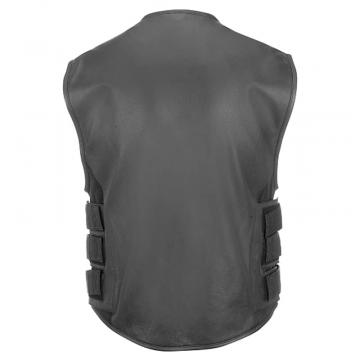 Bikers Leather Vest with Velcro Straps
