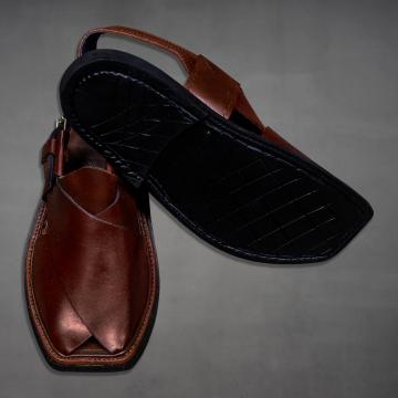 Brown Men Leather Chappal