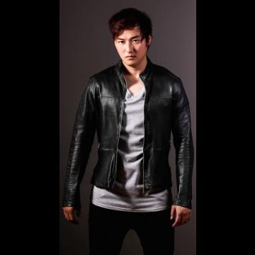 Leather Shirt Jacket Black