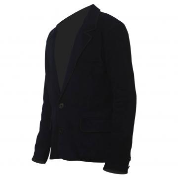 Navy Suede Blazer Fashion