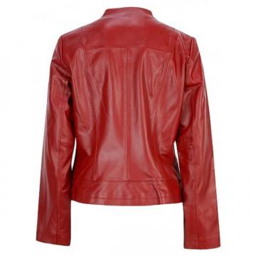 Fashion Red Leather Jacket for Women