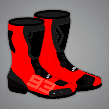 Marc Marquez Red Motorcycle Shoes Winter Test 2024