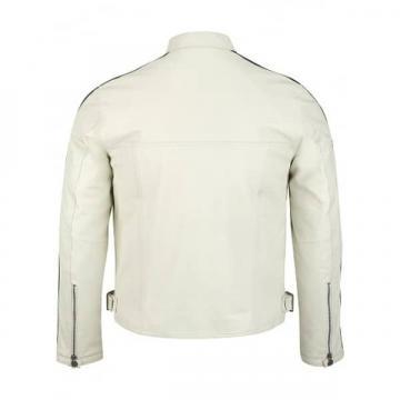 White Leather Jacket for Men