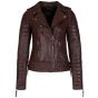Quilted Leather Jacket Womens Brown