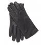Woman black leather gloves