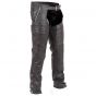 Mens Black Leather Motorcycle Chaps