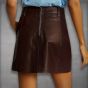 leather skirt brown