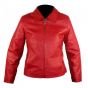 Classic Ladies Leather Jacket red