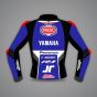 Jonathan Rea Black and Blue Motorcycle Jacket Yamaha WSBK 2024 back view
