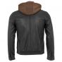 Men's Leather Parka With Hood