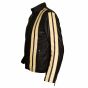Black Leather Jacket With Yellow Stripes