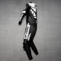 Yamaha R Leather Suit Gun Metal left back view