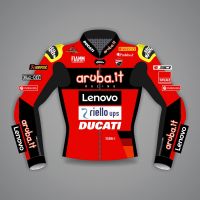 Alvaro Bautista Red Motorcycle Jacket Ducati SBK 2022 front view