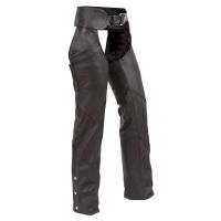 biker black leather chaps