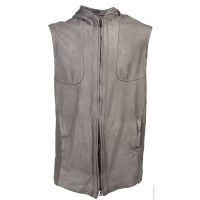 leather vest with hood