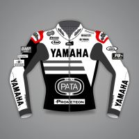 Jonathan Rea Yamaha Black and White Moto Jacket 2023 WT front view
