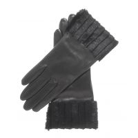 leather gloves with fur cuff