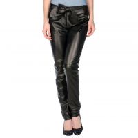black leather pants womens
